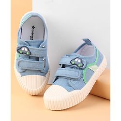 Cute Walk by Babyhug Velcro Closure Casual Shoes with Car Patch Detailing - Blue