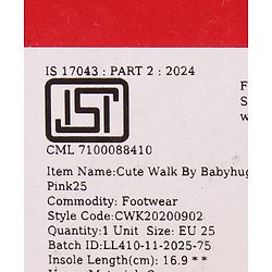 Cute Walk by Babyhug Velcro Closure Printed Casual Shoes - Pink
