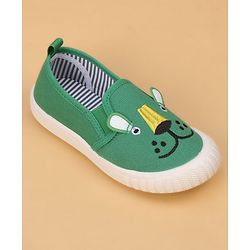 Cute Walk by Slip On Babyhug Casual Shoes With Bunny Face Applique - Green