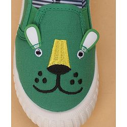 Cute Walk by Slip On Babyhug Casual Shoes With Bunny Face Applique - Green