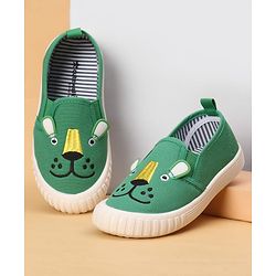 Cute Walk by Slip On Babyhug Casual Shoes With Bunny Face Applique - Green