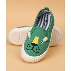 Cute Walk by Slip On Babyhug Casual Shoes With Bunny Face Applique - Green