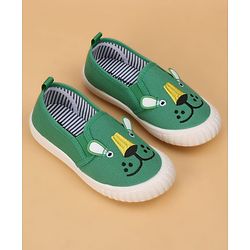 Cute Walk by Slip On Babyhug Casual Shoes With Bunny Face Applique - Green