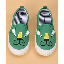 Cute Walk by Slip On Babyhug Casual Shoes With Bunny Face Applique - Green