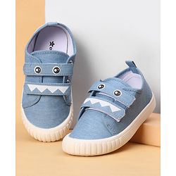 Cute Walk by Babyhug Casual Shoes With Velcro Closure & Face Print - Blue