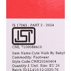 Cute Walk by Babyhug Printed Casual Shoes With Velcro Closure - Pink