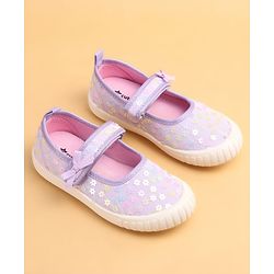 Cute Walk by Babyhug Casual Shoes With Floral Applique - Purple