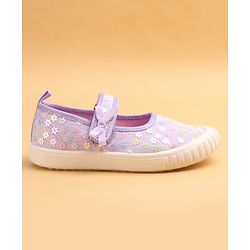 Cute Walk by Babyhug Casual Shoes With Floral Applique - Purple