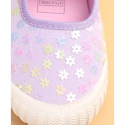Cute Walk by Babyhug Casual Shoes With Floral Applique - Purple
