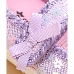 Cute Walk by Babyhug Casual Shoes With Floral Applique - Purple