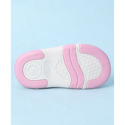 Cute Walk by Babyhug Velcro Closure Sandals With Heart Print & Applique - Pink