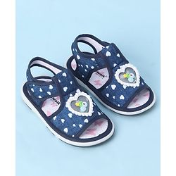 Cute Walk by Babyhug Velcro Closure Sandals With Heart Print & Applique - Pink
