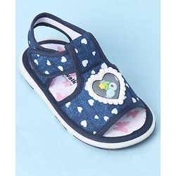 Cute Walk by Babyhug Velcro Closure Sandals With Heart Print & Applique - Pink