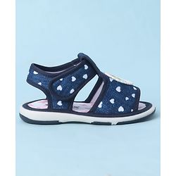 Cute Walk by Babyhug Velcro Closure Sandals With Heart Print & Applique - Pink