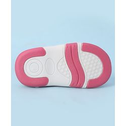 Cute Walk by Babyhug Velcro Closure Sandals With Heart Print & Applique - Pink