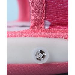 Cute Walk by Babyhug Velcro Closure Sandals With Heart Print & Applique - Pink