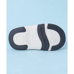 Cute Walk by Babyhug Velcro Closure Sandals With Rocket Applique - Navy Blue