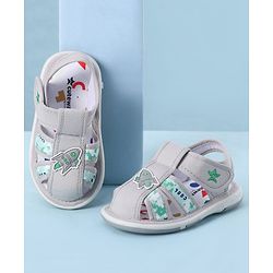 Cute Walk by Babyhug Velcro Closure Sandals With Rocket Applique - Navy Blue