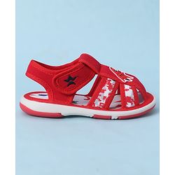 Cute Walk by Babyhug Velcro Closure Sandals With Rocket Applique - Navy Blue
