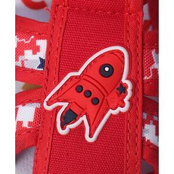 Cute Walk by Babyhug Velcro Closure Sandals With Rocket Applique - Navy Blue
