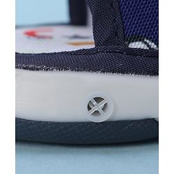 Cute Walk by Babyhug Velcro Closure Sandals With Football Print & Applique - Blue