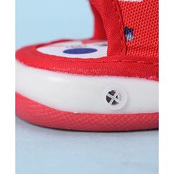 Cute Walk by Babyhug Velcro Closure Sandals With Football Print & Applique - Blue