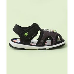 Cute Walk by Babyhug Velcro Closure Sandals With Astronaut Applique - Black