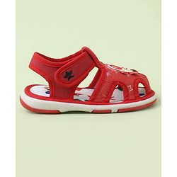 Cute Walk by Babyhug Velcro Closure Sandals With Astronaut Applique - Black