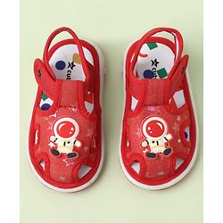 Cute Walk by Babyhug Velcro Closure Sandals With Astronaut Applique - Black