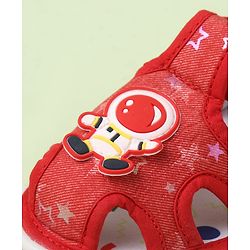 Cute Walk by Babyhug Velcro Closure Sandals With Astronaut Applique - Black