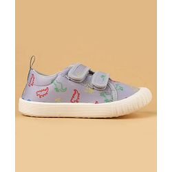 Cute Walk by Babyhug Velcro Closure Casual Shoes with Dino Print - Red