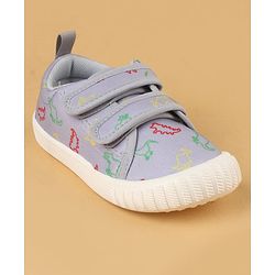 Cute Walk by Babyhug Velcro Closure Casual Shoes with Dino Print - Red