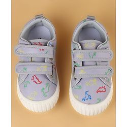 Cute Walk by Babyhug Velcro Closure Casual Shoes with Dino Print - Red