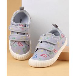Cute Walk by Babyhug Velcro Closure Casual Shoes with Dino Print - Red