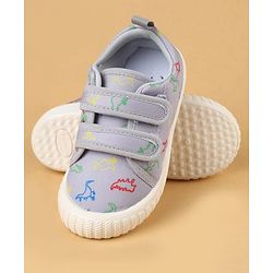 Cute Walk by Babyhug Velcro Closure Casual Shoes with Dino Print - Red