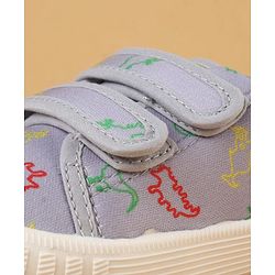 Cute Walk by Babyhug Velcro Closure Casual Shoes with Dino Print - Red