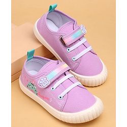 Cute Walk by Babyhug Casual Shoes With Velcro Closure & Cat Design - Purple