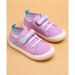 Cute Walk by Babyhug Casual Shoes With Velcro Closure & Cat Design - Purple