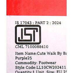 Cute Walk by Babyhug Casual Shoes With Velcro Closure & Cat Design - Purple