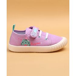 Cute Walk by Babyhug Casual Shoes With Velcro Closure & Cat Design - Purple