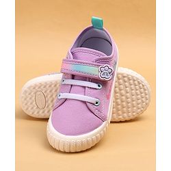 Cute Walk by Babyhug Casual Shoes With Velcro Closure & Cat Design - Purple