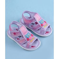 Cute Walk by Babyhug Sandal With Velcro Closure & Bird Applique - Purple