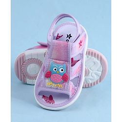 Cute Walk by Babyhug Sandal With Velcro Closure & Bird Applique - Purple