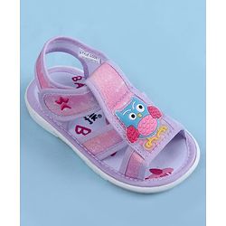 Cute Walk by Babyhug Sandal With Velcro Closure & Bird Applique - Purple