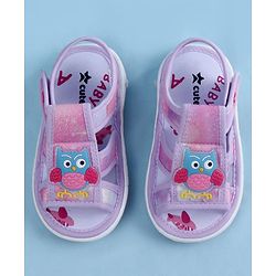 Cute Walk by Babyhug Sandal With Velcro Closure & Bird Applique - Purple