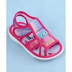 Cute Walk by Babyhug Sandal With Velcro Closure & Bird Applique - Purple