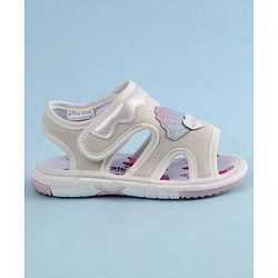 Cute Walk by Babyhug Velcro Closure Sandals With Seashell Applique - Beige