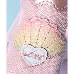 Cute Walk by Babyhug Velcro Closure Sandals With Seashell Applique - Beige