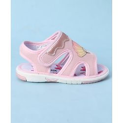 Cute Walk by Babyhug Velcro Closure Sandals With Seashell Applique - Beige