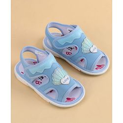 Cute Walk by Babyhug Velcro Closure Sandals With Seashell Applique - Beige